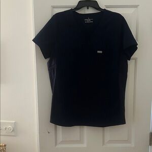 Navy Blue Maternity V-Neck Scrub Top